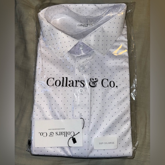 Collars & Co. Other - Collars & Co. Men’s White Micro-Dot Dress Shirt